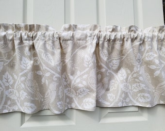 Beige Cream Birds Spring 42 " Valance
