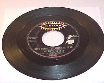 The Fifth Estate - 45 Vinyl Record - Ding Dong The Witch Is Dead / The Rub-A-Dub