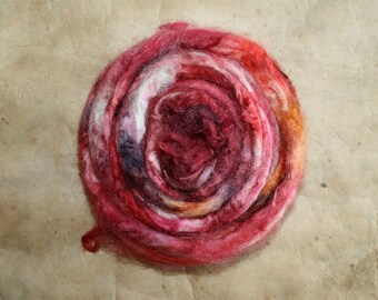 Hand dyed Tussah silk Fragole in nylon SW