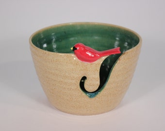 Little Bird Yarn Bowl, Cardinal Yarn Bowl, Yarn Bowl