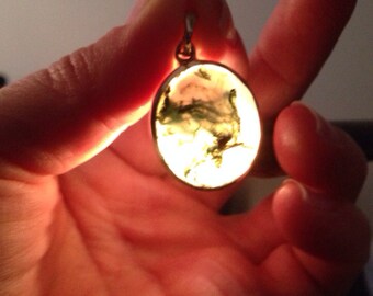 Sterling Silver Moss Agate Pendant