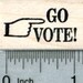 Voting Rubber Stamp, Go Vote with Finger A33720 Wood Mounted