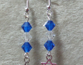 Star of David Earrings - Glass Crystals