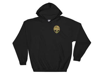 Weed Alien Hoodie | Stoner, Marijuana Trippy Sweater, Pot Gifts