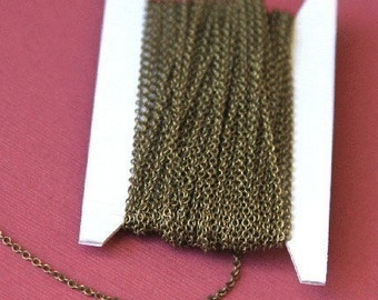 32 ft spool of Antique Brass Chain round cable chain 2x1.5mm