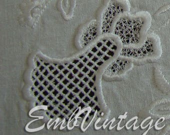 MACHINE EMBROIDERY Desigm - Whitework flower 9 - Instant Download