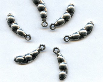 Pea Pod Tibetan Silver Charms