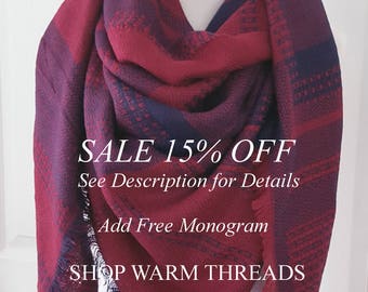 Plaid Blanket Scarf, Blanket Scarf, Tartan Plaid Scarf, Tartan Scarf, Gift For Her, Oversized Blanket Scarf, Christmas Gifts, Monogrammed