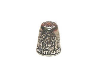Saint Anne Thimble Patron Saint of Mothers, Grandmothers, Housewives Pewter Collectors Thimble