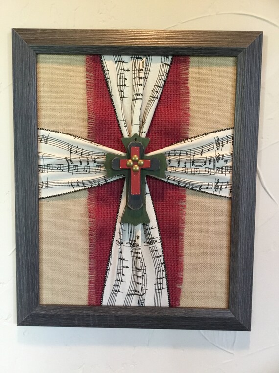 12 X 12 Cross Burlap Canvas Wall Decor The Old Rugged Cross