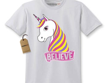 Unicorn Believe Ugly Christmas Kids T-shirt