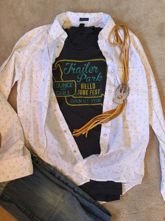 Items similar to Tshirt softest Tee ever neon sign trailer park on Etsy