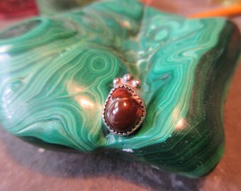 FATHERS DAY SPECIAL - Sterling Silver Mexican Fire Agate Tie Tac Hat Lapel Pin