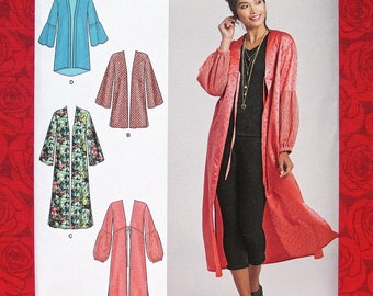 Simplicity 8553 Easy Sewing Pattern Kimono Jacket Hi Lo Coat, Misses & Plus Sizes Xxs Xs S M L xL XxL, DIY Summer Fall Fashion Accent, UNCUT