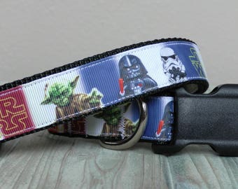 Star Wars Dog Collar: Yoda collar, C3PO collar, R2D2 collar, Darth Vader collar, Storm Trooper collar (1" width) Nylon Adjustable