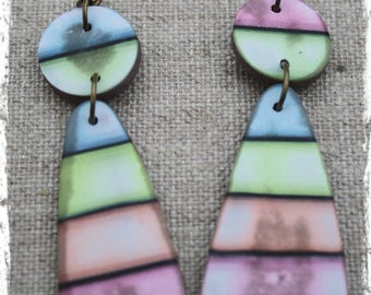 "shadow" polymer clay earrings