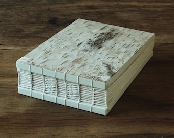 birch bark wedding guest book handmade rustic journal wood book rustic cabin guestbook unique wedding gift sketchbook - made to order