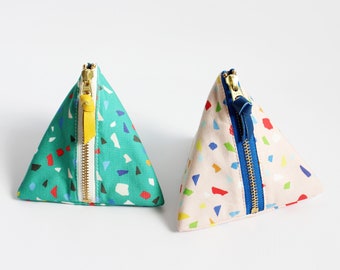 Triangle zipper pouch, Confetti