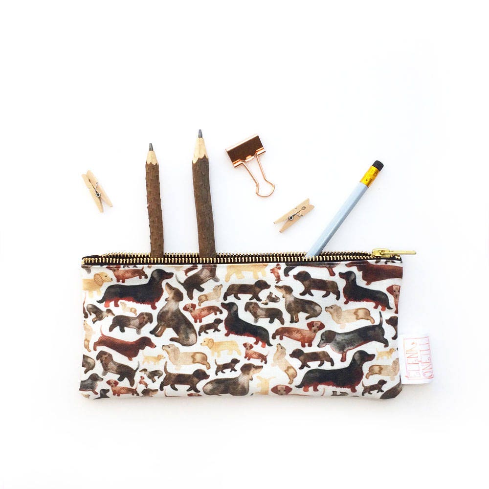 Pencil Case Sausage Dog Gift For Dog Lover Pencil Pouch