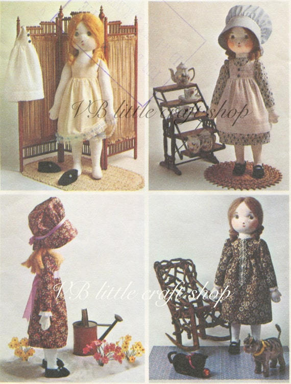 Rag Doll sewing pattern. Vintage pattern copy. Instant PDF