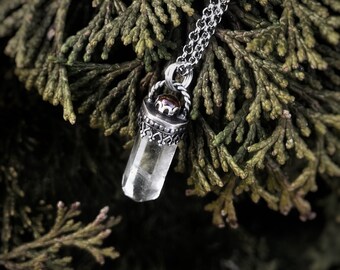 Ēostre: Citrine and Quartz Crystal Point Necklace