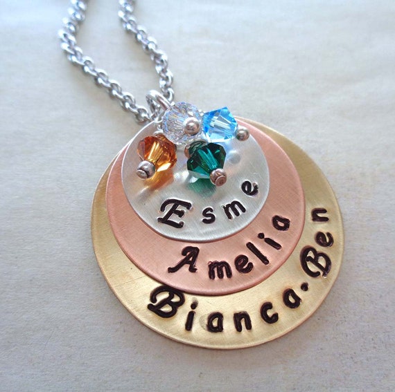 Mothers day Necklace Personalized Names Necklace with