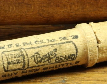 Antique Wooden Boye Brand Needle Container - Rustic Primitive Seamstress Dressmaker