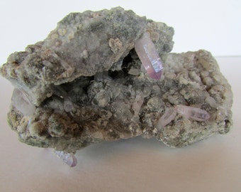 Vera Cruz Amethyst Crystals in Matrix - Large Rare Quartz Specimen Raw Crystals Healing Stones - Druse Quartz Matrix with Amethyst Crystals