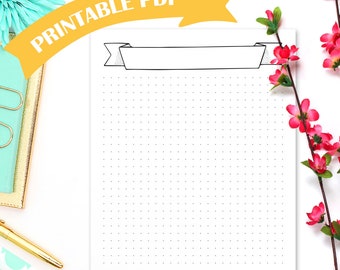 Printable Dot Grid Paper A5 Size Dotted Paper Bullet