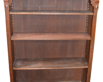 18248 Walnut Victorian Carved Bookcase