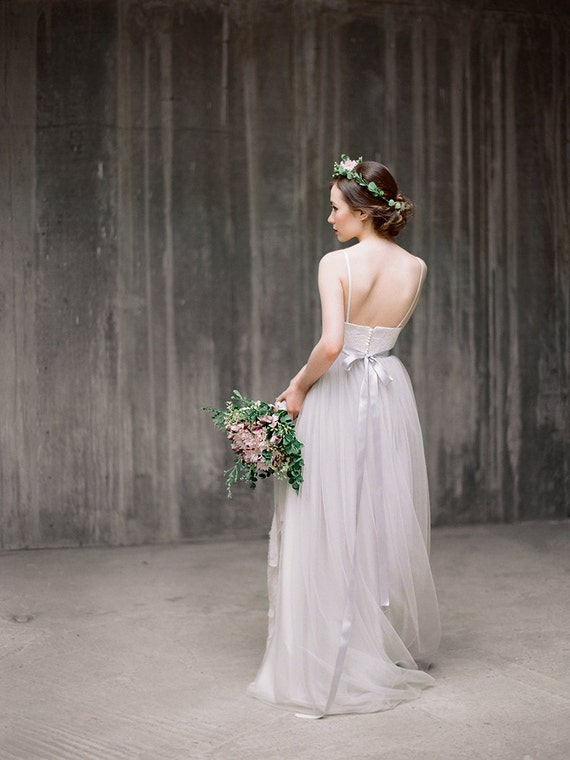 Boho Wedding Dress Icidora Grey Lace Gown Tulle Ballet Inspired Simple Rustic With Straps Milamira Boho Wedding Dress Icidora Grey Lace Gown Tulle Ballet Inspired Simple Rustic With Straps Milamira