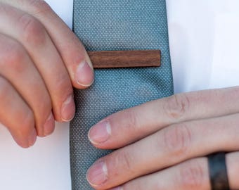 Wood Tie Clip - Walnut