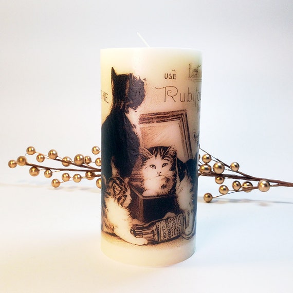 Vintage Advertising Cat Candle Cat Lover Gift Cat Candles