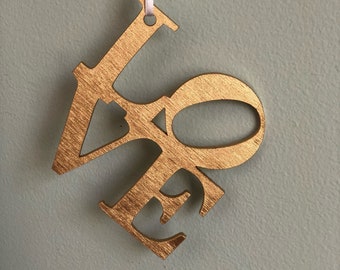 Gold Painted Philly Love Ornament