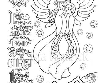 A Saviour Is Born Coloring Page In Two Sizes 85X11 Bible Journaling Tip 6X8 KristaHamrick