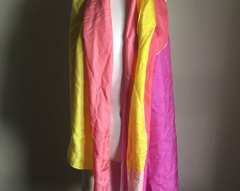 Vintage 60s X Large Silk Long Abstract Print Scarf