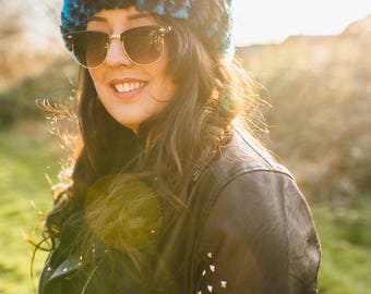 Turquoise Faux Fur Hat