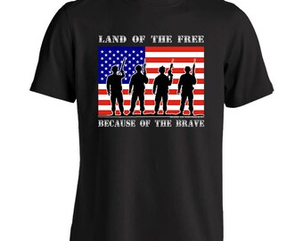 Land of the Free Because of the Brave Men's T-Shirt