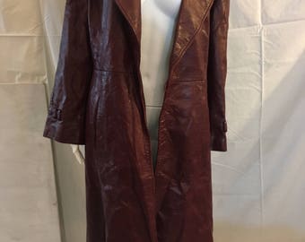 Vintage Leather Trench Coat