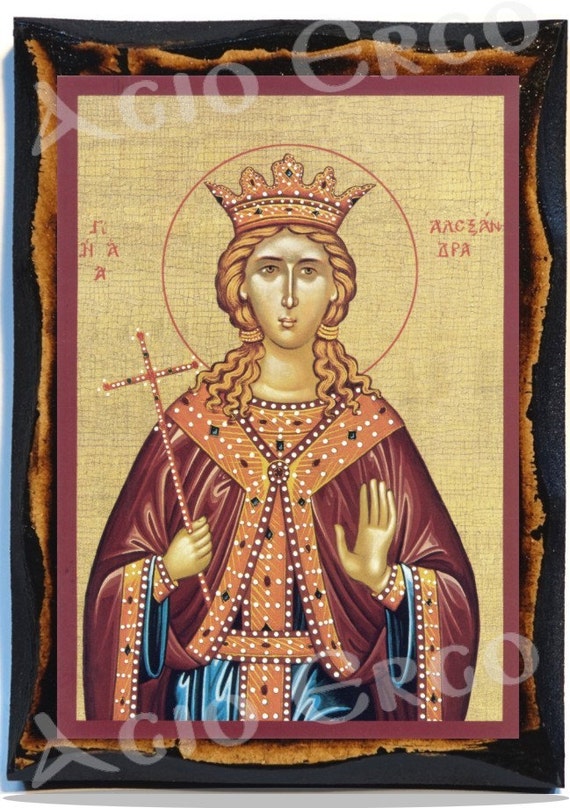 Saint Alexandra Greek Orthodox Byzantine Christian Icon on