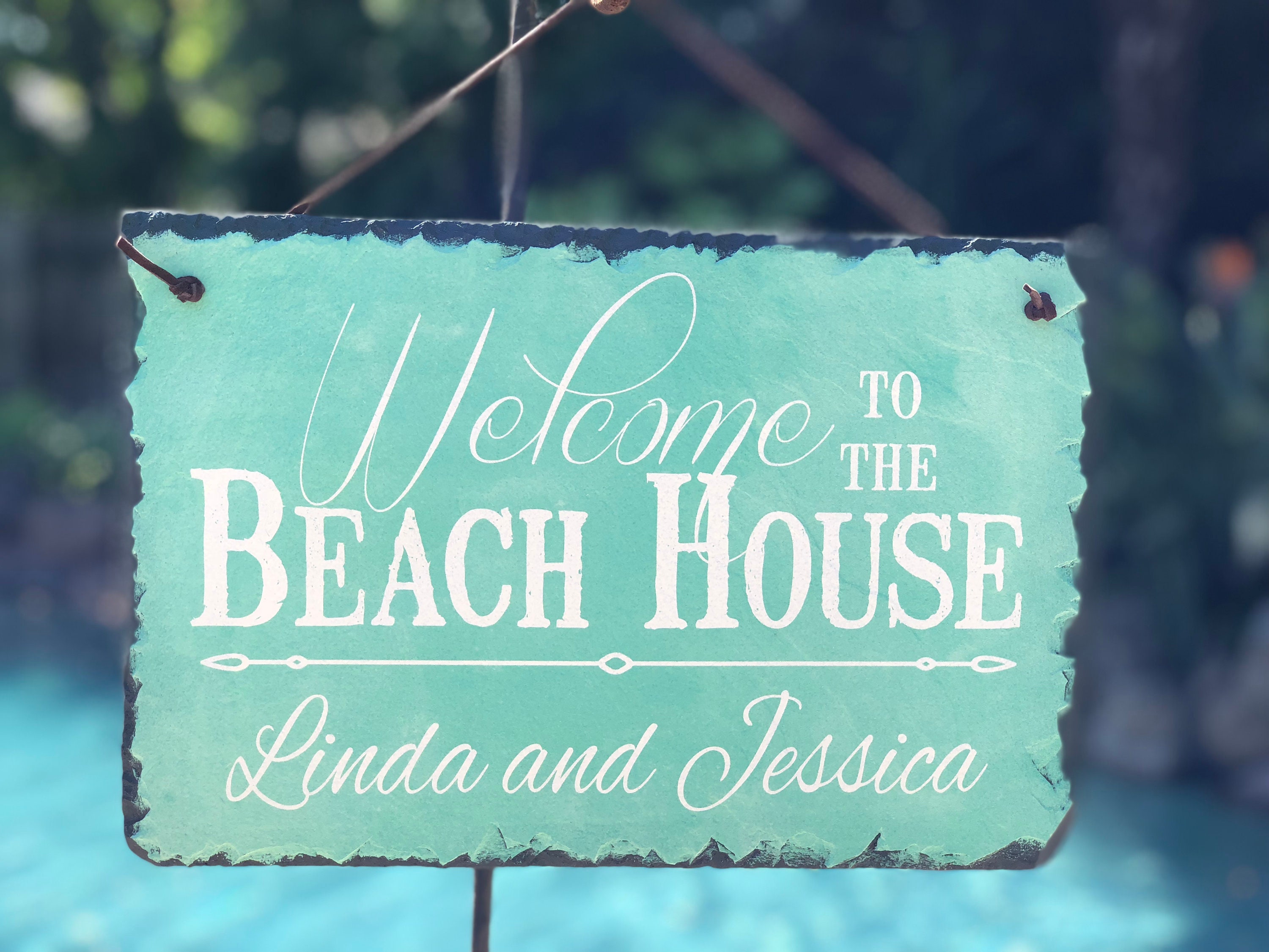 Welcome to the Beach House Sign. Personalized Sign. Beach