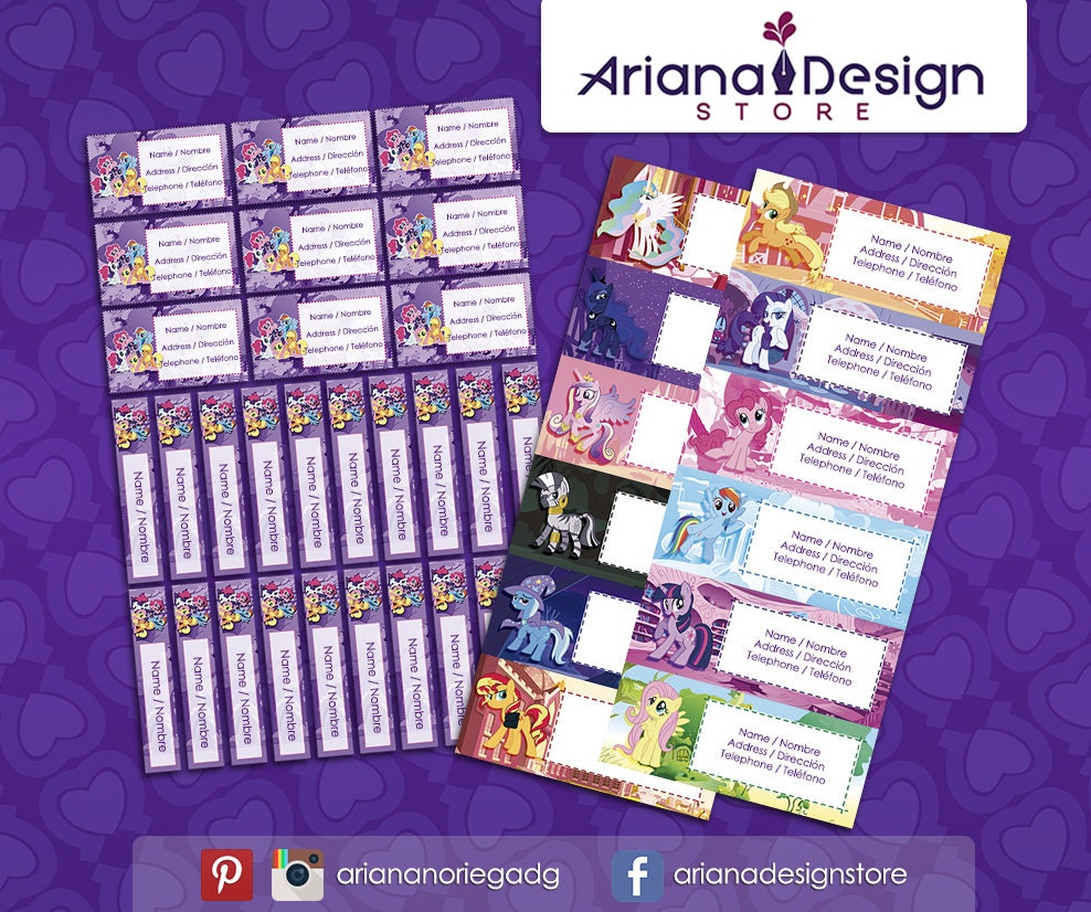 Printable and personalized My Little Pony name tags My