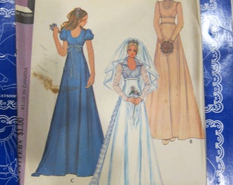 McCall's 3770, McCall's Bridal & Bridesmaid Gown or Maxi Dress , McCall's wedding pattern, wedding dress sewing pattern, Vintage dress
