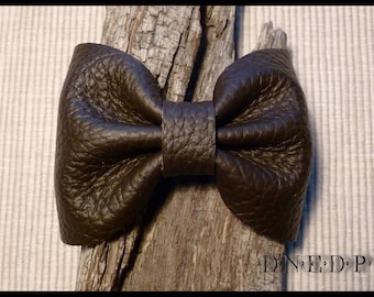 Dark brown cowhide leather knot bracelet