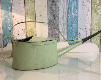 Beautiful old mint green watering can - 3 L - zinc can - rose can - greenhouse can - flower can - cottage garden / from 1940 to 1950