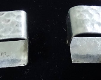 Rare Square Hammered Sterling Earrings