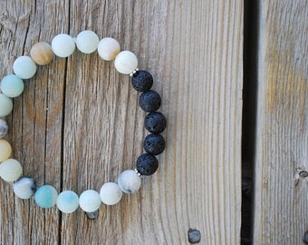 Essential oil diffuser bracelet yoga bracelet mala beads meditation bracelet yoga jewelry lava beads amazonite bracelet