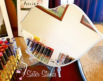 Table Top Lip Mirror/ Lip Shape Mirror/ Makeup Mirror/ Vendor Mirror Display/ Hands Free Mirror/ LipSense Stand/ Lipsense Display