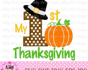 My 1st/First Thanksgiving For Boys Cut File svg,png,dxf and eps file for the Cutting Machines NO:0008