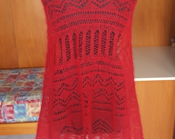 Rectangular Victorian Ruby lace shawl